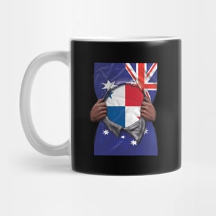 Panama Flag Australian Flag Ripped - Gift for Panamanian From Panama Mug